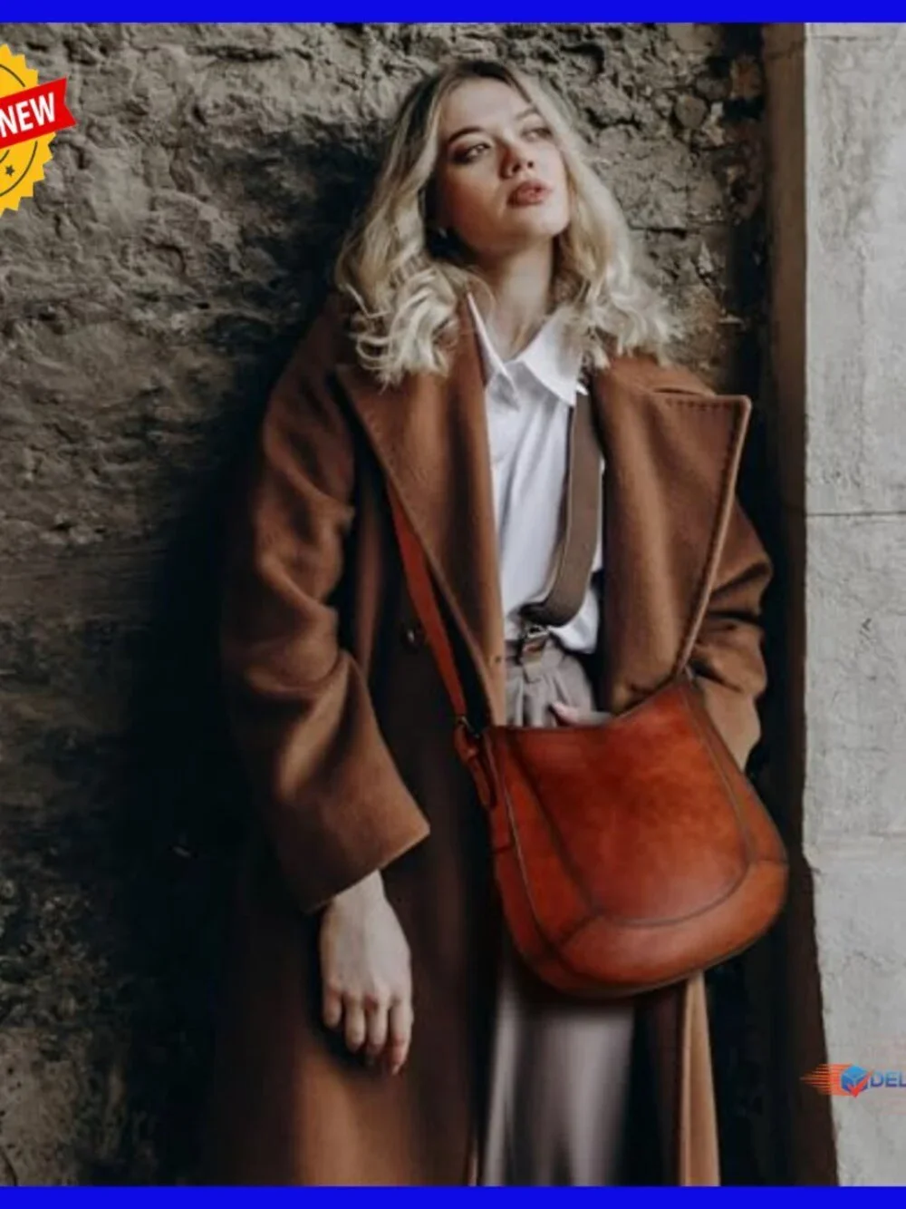 Genuine Leather Hobo Crossbody Bag with Adjustable Strap for Women